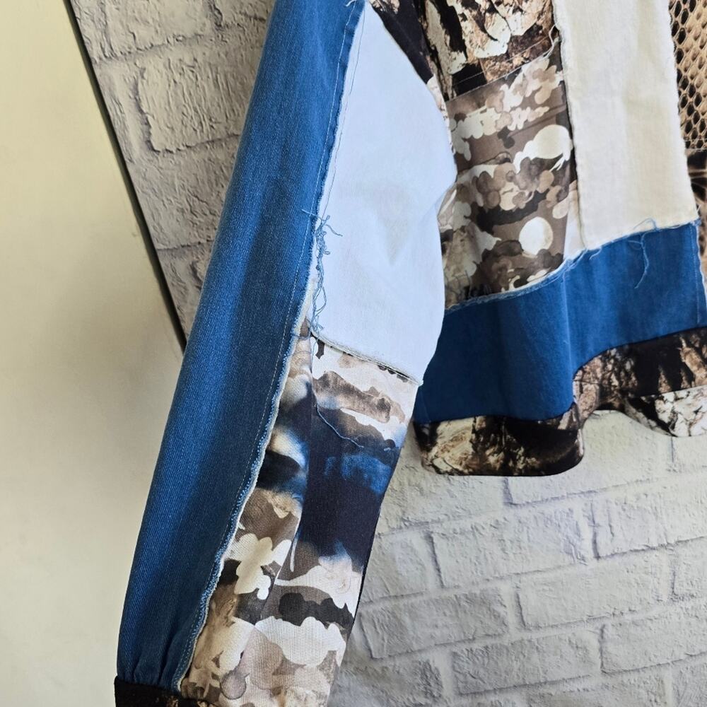 Zara Patchwork Mixed Print Long Sleeve Top - Picture 5 of 13